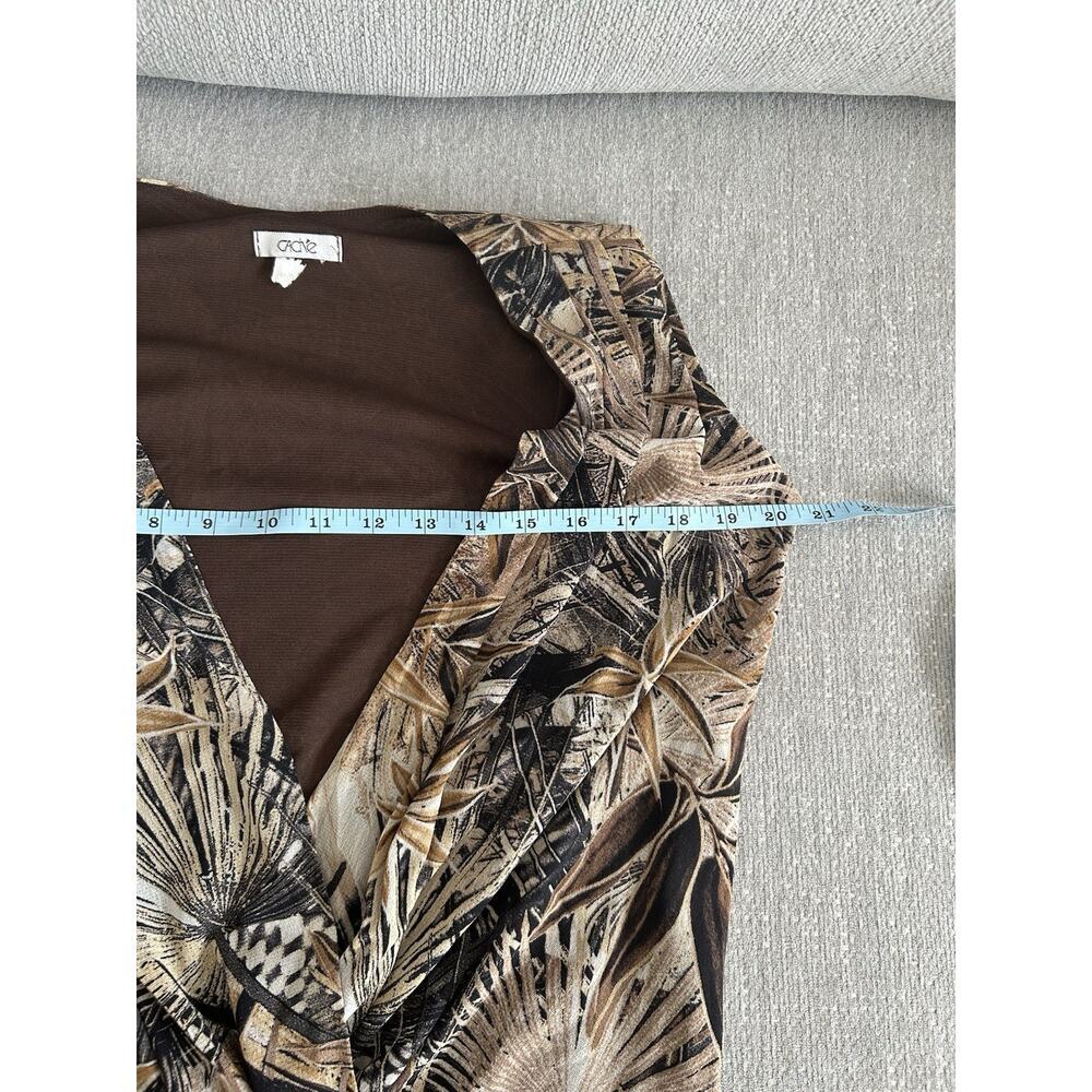 Cache Y2K  Plunge Neck Stretch Top Size L Tropical - Picture 8 of 11